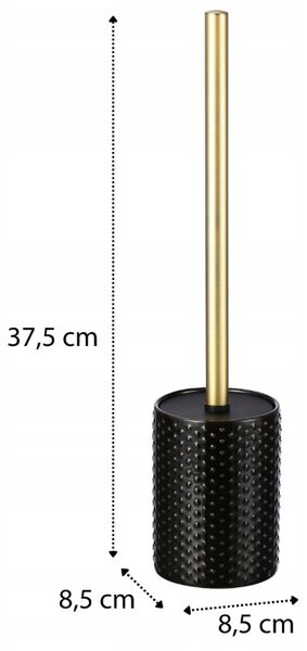 Erga Madrid, perie de toaletă ceramică, negru-auriu mat, ERG-SEP-10SZCMADRBLAC