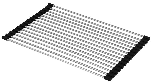 Gamma Gamma, covoraș rulabil pentru chiuvetă 41,5 x 26,5 cm, negru-crom, GMA-OR-CH
