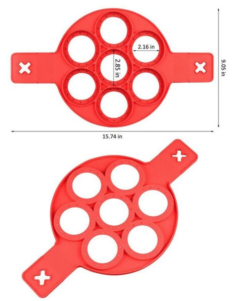 Set 2 x forma din silicon pentru clatite si oua
