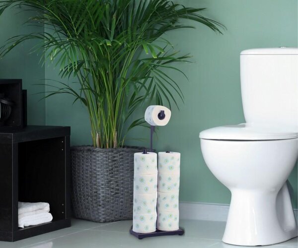 Erga Pap2, dozator de hârtie igienică pentru picioare 60 cm (8 role), negru mat, ERG-YKA-P.PAP2-BLK