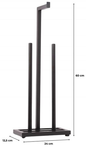 Erga Pap2, dozator de hârtie igienică pentru picioare 60 cm (8 role), negru mat, ERG-YKA-P.PAP2-BLK