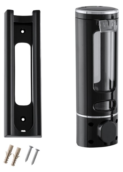 Gamma Gamma, dozator de săpun montat pe perete 400 ml, negru, GMA-DOZS-BK