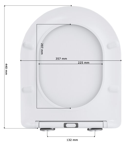 Gamma Magro, scaun toaleta 438x361mm din duroplast cu inchidere lenta, alb, GMA-MAGRO