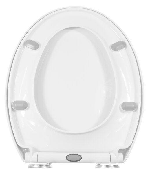 Gamma Trigo D3, scaun toaleta 445(485)x370mm din polipropilena cu inchidere lenta, alb, GMA-D3