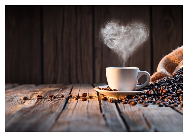 Tablou pe sticlă - Timp pentru cafea (70x50 cm)