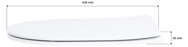 Gamma Magro, scaun toaleta 438x361mm din duroplast cu inchidere lenta, alb, GMA-MAGRO