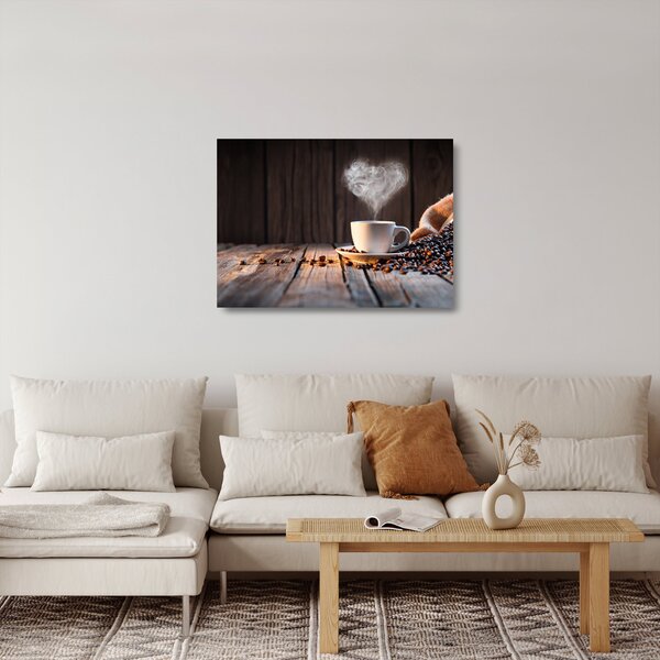 Tablou pe sticlă - Timp pentru cafea (70x50 cm)