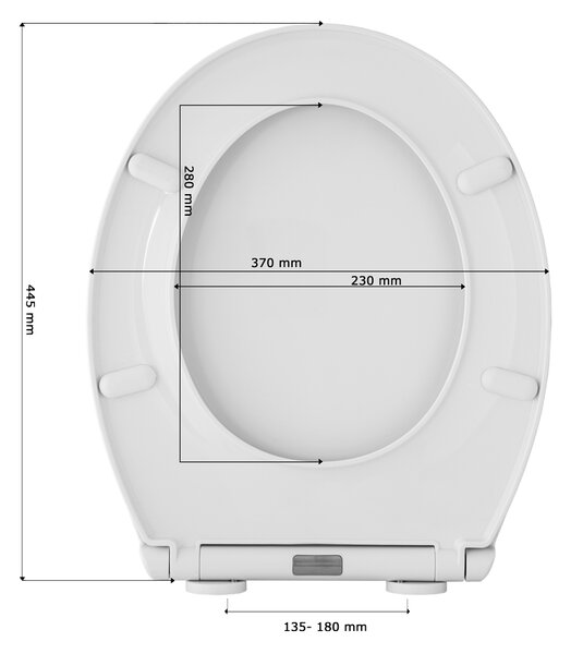 Gamma Porto, scaun toaleta 445x370mm din polipropilena cu inchidere lenta, alb, GMA-PORTO