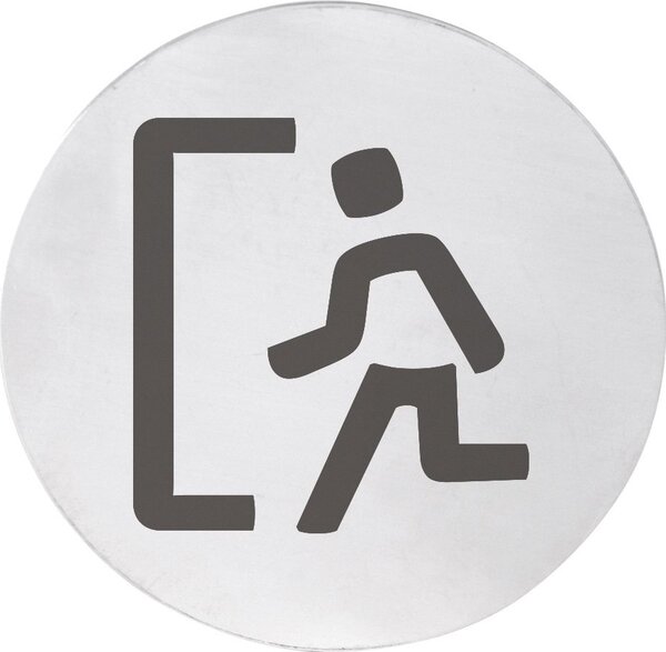 Sapho Sapho, semn „EXIT”, diametru 75mm, inox mat, XP128