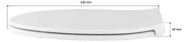 Gamma Porto, scaun toaleta 445x370mm din polipropilena cu inchidere lenta, alb, GMA-PORTO