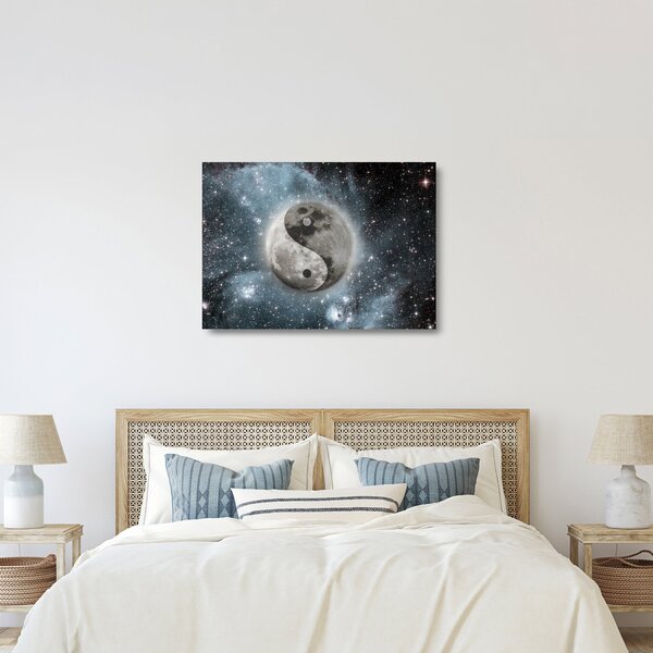 Tablou pe sticlă - Echilibrul cosmic (70x50 cm)