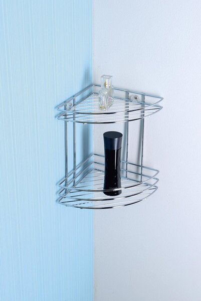 Aqualine Aqualine, poliță de colț cu sârmă dublă Chrome LINE, crom, 37010