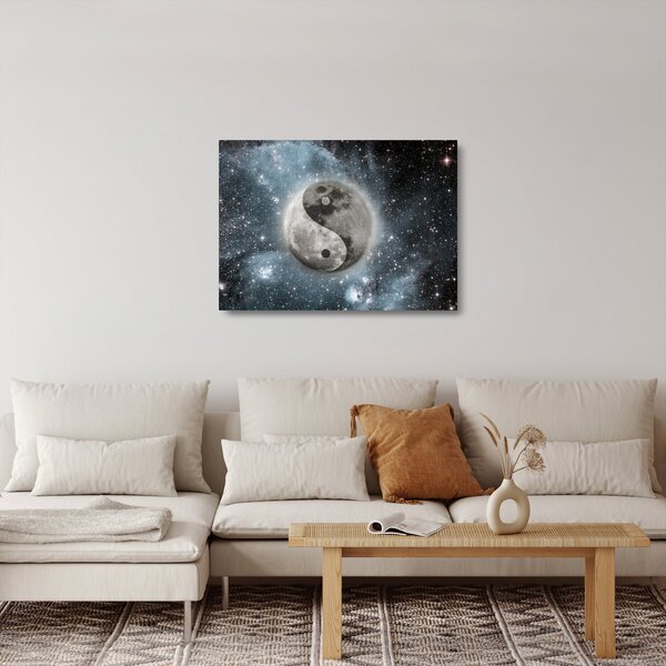 Tablou pe sticlă - Echilibrul cosmic (70x50 cm)