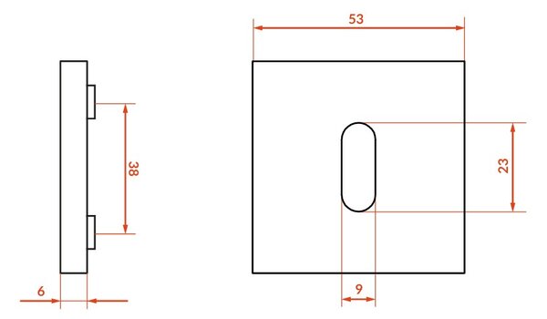 Kuchinox Kuchinox, rozeta maner pentru cheie interioara, auriu mat, LAV-LK6_G01A