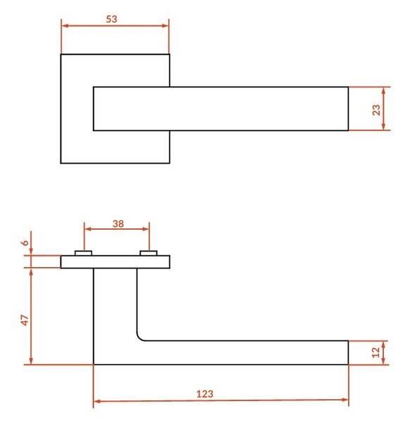 Kuchinox Kvadrato, maner usa, cupru mat, LAV-KVA_800A