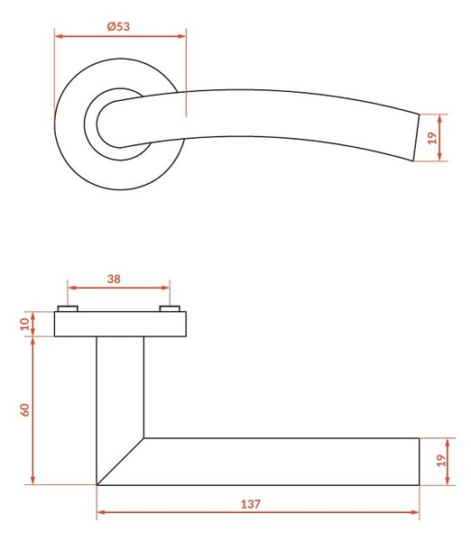 Kuchinox Faro, mâner de ușă, negru mat, LAV-KGF_900A