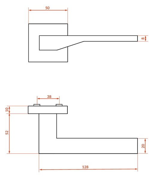 Kuchinox Areus, maner usa, negru mat, LAV-KRE_900A