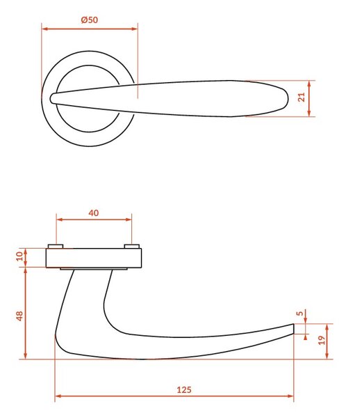Kuchinox Goa, mâner de ușă, platină, LAV-KCG_400A