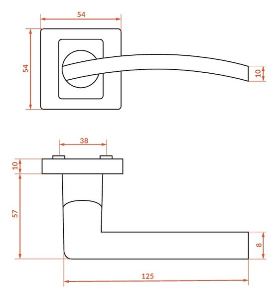 Kuchinox Madera, mâner de ușă, crom-grafit, LAV-KGD_500A