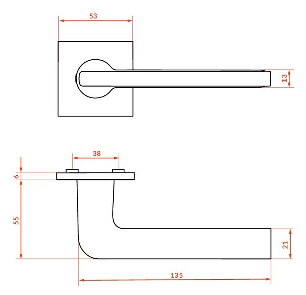 Kuchinox Sao, mâner de ușă, negru mat, LAV-KSU_900A