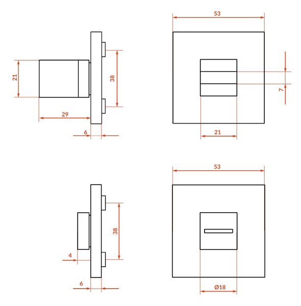 Kuchinox Kuchinox, rozetă pentru mâner de blocare a toaletei, auriu mat, LAV-LK6_G03A