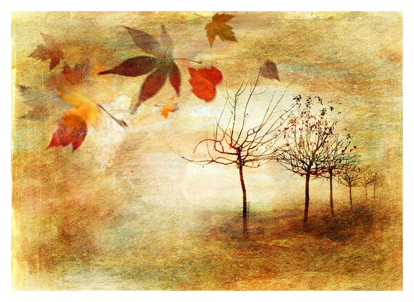 Tablou pe sticlă - Dispoziție de toamnă (70x50 cm)