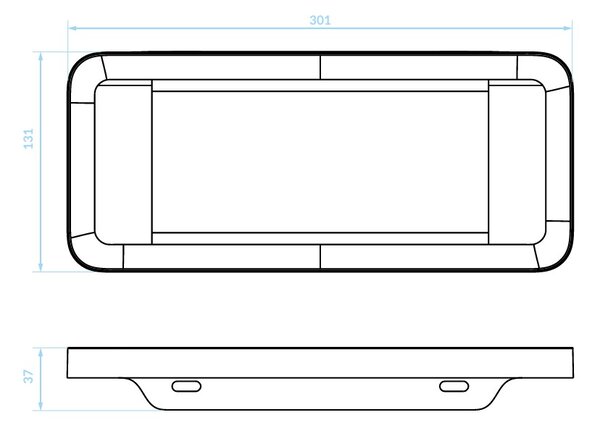 Kuchinox APO, raft de perete 301x131x37 mm, alb mat, LAV-AKA_600T
