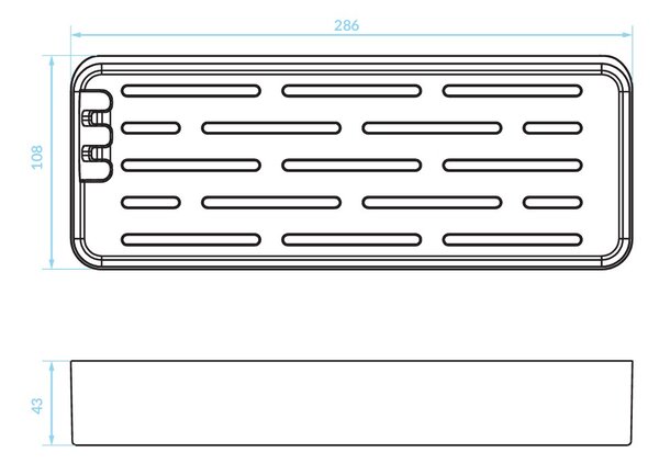 Kuchinox APO, raft de perete 286x108x43 mm, negru mat, LAV-AKA_701T