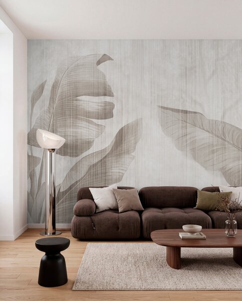 Tapet Frunze tropicale în stil grunge, Fototapet pădure, Fototapet Tropics, u00299d1 : Uwalls.ro