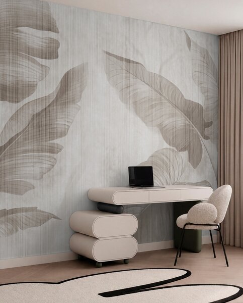Tapet Frunze tropicale în stil grunge, Fototapet pădure, Fototapet Tropics, u00299d1 : Uwalls.ro