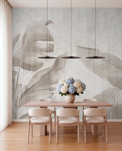 Tapet Frunze tropicale în stil grunge, Fototapet pădure, Fototapet Tropics, u00299d1 : Uwalls.ro