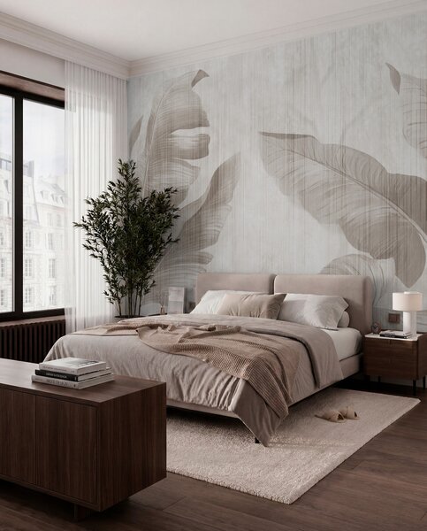 Tapet Frunze tropicale în stil grunge, Fototapet pădure, Fototapet Tropics, u00299d1 : Uwalls.ro