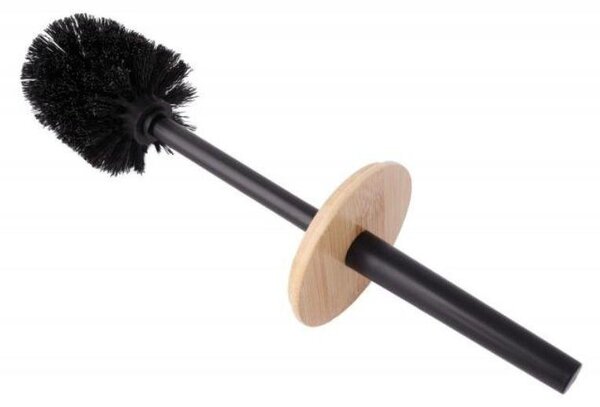 Erga Madera, perie de toaletă pentru picioare, negru-maro, ERG-YKA-P.MADERA-BLK