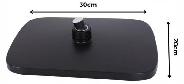 Erga Sami, cap de duș cu efect de ploaie 30x20 cm, negru mat, ERG-YKA-BP.SAMI-XL-BLK