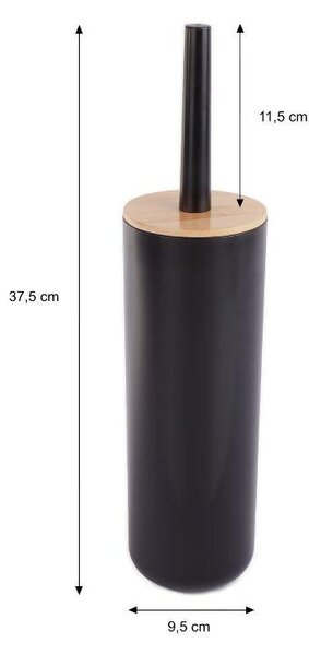 Erga Madera, perie de toaletă pentru picioare, negru-maro, ERG-YKA-P.MADERA-BLK