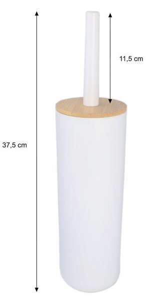 Erga Madera, perie de toaletă în picioare, alb-maro, ERG-YKA-P.MADERA-WHT