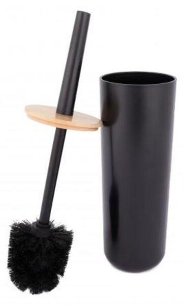 Erga Madera, perie de toaletă pentru picioare, negru-maro, ERG-YKA-P.MADERA-BLK