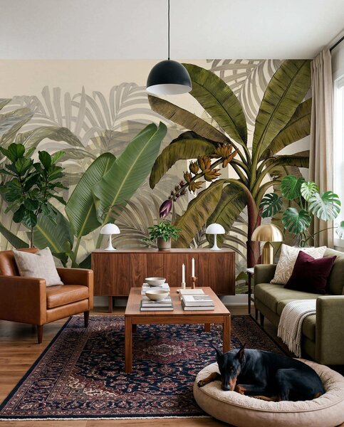 Tapet Junglă tropicală și frunze, Fototapet Natură, u74748d1 : Uwalls.ro