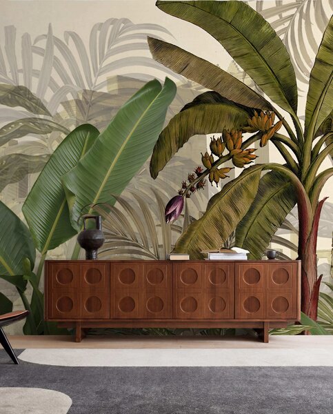 Tapet Junglă tropicală și frunze, Fototapet Natură, u74748d1 : Uwalls.ro