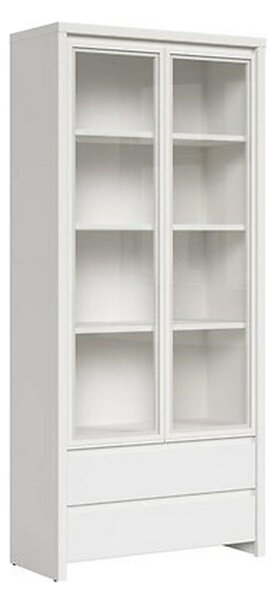 Vitrina KASPIAN, alb, PAL, 90x41x201 cm