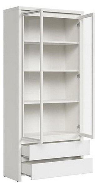 Vitrina KASPIAN, alb, PAL, 90x41x201 cm