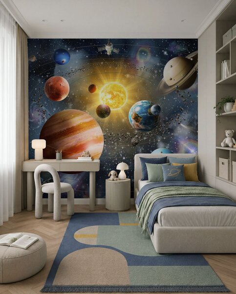 Tapet Fascinant spațiu, sistem solar, Fototapet Designer, u97222d1 : Uwalls.ro