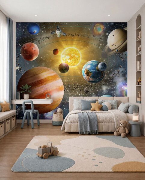 Tapet Fascinant spațiu, sistem solar, Fototapet Designer, u97222d2 : Uwalls.ro