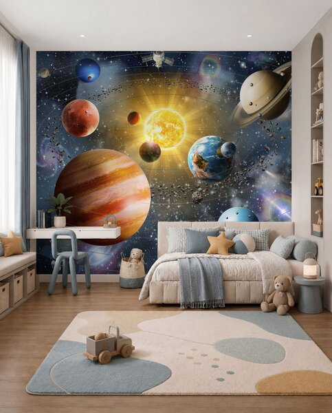 Tapet Fascinant spațiu, sistem solar, Fototapet Designer, u97222d1 : Uwalls.ro
