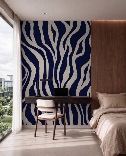 Tapet Vector imprimare de piele de zebră în culori albastru și alb, Fototapet Abstract, u99173v1 : Uwalls.ro