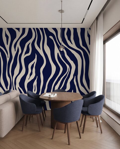 Tapet Vector imprimare de piele de zebră în culori albastru și alb, Fototapet Abstract, u99173v1 : Uwalls.ro