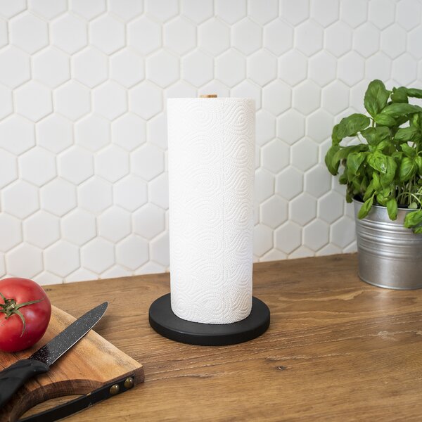 Laveo Oslo, suport metalic pentru prosoape de hârtie 150x150x343 mm, negru-maro, LAV-ELD_700A