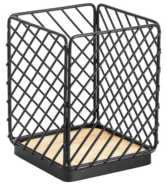 Laveo Oslo, suport pentru tacâmuri 106x106x140 mm, negru-maro, LAV-ELA_700A