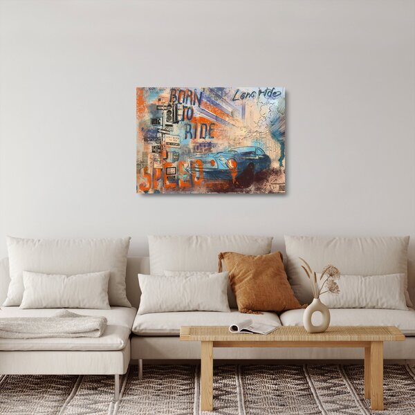 Tablou pe sticlă - Născut să călătorească (70x50 cm)