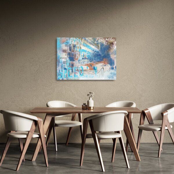 Tablou pe sticlă - Născut să călătorească (70x50 cm)